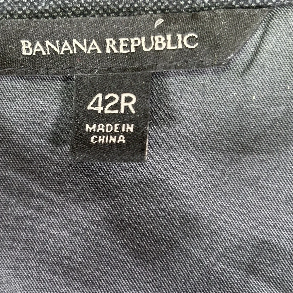 Banana Republic Jacket Mens 42R Gray Blazer Slim Fit Modern Cotton Casual Preppy